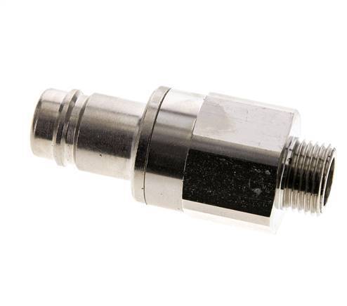 Nickel-plated Brass DN 15 Air Coupling Plug G 1/2 inch Male Double Shut-Off