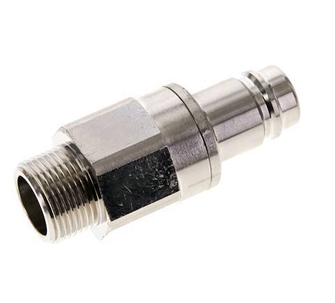 Nickel-plated Brass DN 15 Air Coupling Plug G 3/4 inch Male Double Shut-Off
