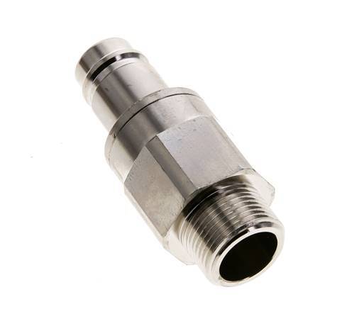 Nickel-plated Brass DN 15 Air Coupling Plug G 3/4 inch Male Double Shut-Off