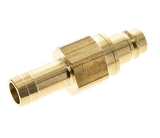 Brass DN 19 Air Coupling Plug 25 mm Hose Pillar Double Shut-Off