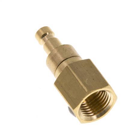 Brass DN 2.7 (Micro) Air Coupling Plug G 1/8 inch Female Double Shut-Off