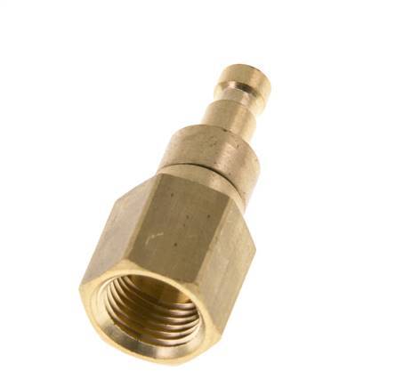 Brass DN 2.7 (Micro) Air Coupling Plug G 1/8 inch Female Double Shut-Off