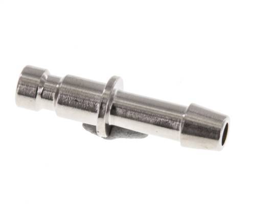 Nickel-plated Brass DN 2.7 (Micro) Air Coupling Plug 4 mm Hose Pillar [10 Pieces]