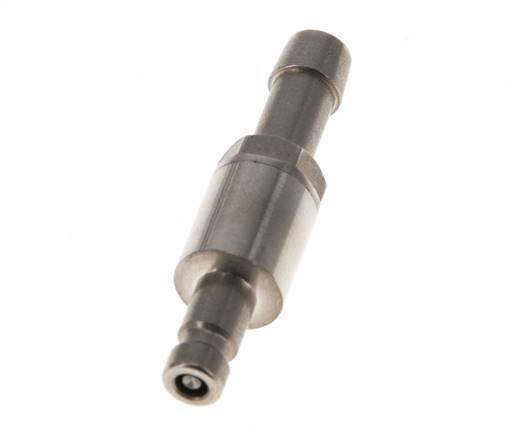Nickel-plated Brass DN 2.7 (Micro) Air Coupling Plug 5 mm Hose Pillar Double Shut-Off FKM