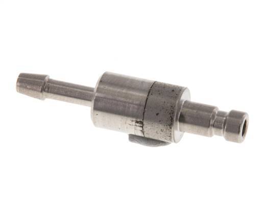 Stainless steel DN 2.7 (Micro) Air Coupling Plug 3 mm Hose Pillar Double Shut-Off