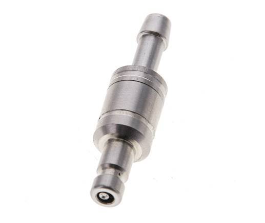Stainless Steel 316L DN 2.7 (Micro) Air Coupling Plug 4 mm Hose Pillar Double Shut-Off