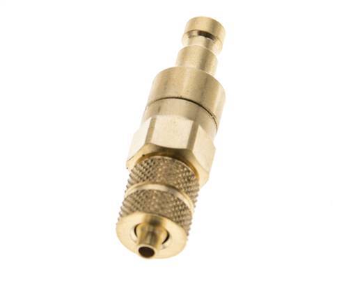 Brass DN 2.7 (Micro) Air Coupling Plug 3x4.3 mm Union Nut Double Shut-Off