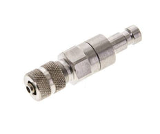 Nickel-plated Brass DN 2.7 (Micro) Air Coupling Plug 3x4.3 mm Union Nut Double Shut-Off