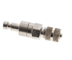 Nickel-plated Brass DN 2.7 (Micro) Air Coupling Plug 3x4.3 mm Union Nut Double Shut-Off