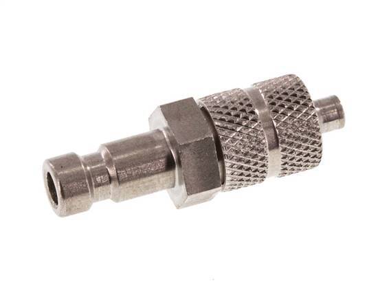 Stainless steel DN 2.7 (Micro) Air Coupling Plug 3x4.3 mm Union Nut