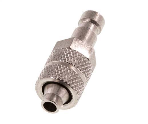 Stainless steel DN 2.7 (Micro) Air Coupling Plug 4x6 mm Union Nut