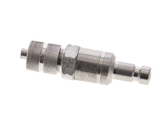 Stainless Steel 316L DN 2.7 (Micro) Air Coupling Plug 3x4.3 mm Union Nut Double Shut-Off