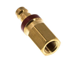 Brass DN 5 Red Air Coupling Plug G 1/8 inch Female Double Shut-Off