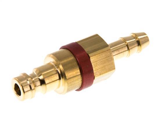 Brass DN 5 Red Air Coupling Plug 6 mm Hose Pillar