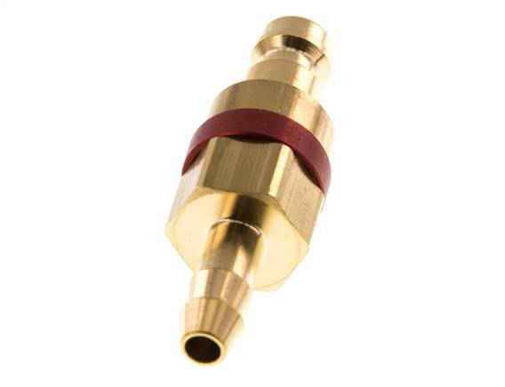 Brass DN 5 Red Air Coupling Plug 6 mm Hose Pillar