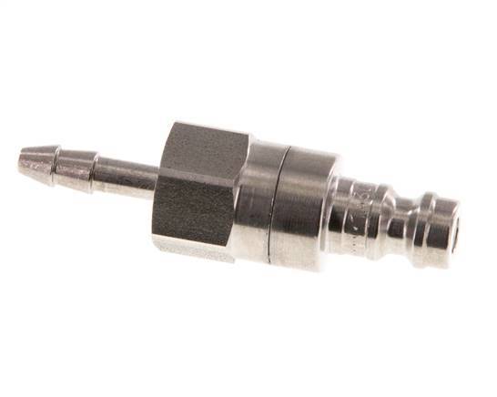 Stainless steel DN 5 Air Coupling Plug 4 mm Hose Pillar Double Shut-Off