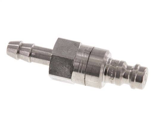 Stainless steel DN 5 Air Coupling Plug 6 mm Hose Pillar Double Shut-Off