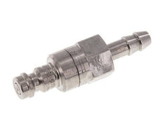 Stainless steel DN 5 Air Coupling Plug 6 mm Hose Pillar Double Shut-Off