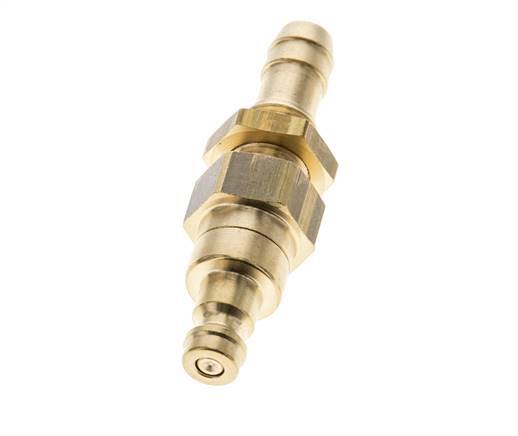 Brass DN 5 Air Coupling Plug 9 mm Hose Pillar Bulkhead Double Shut-Off