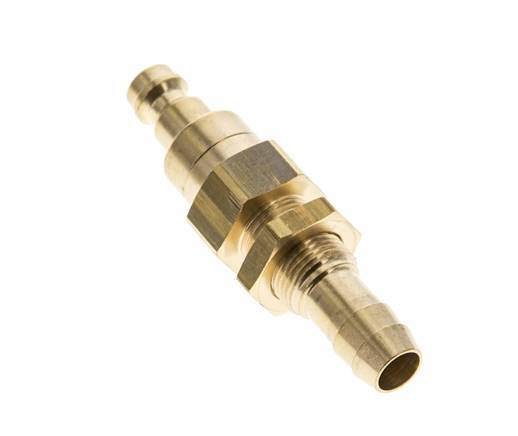 Brass DN 5 Air Coupling Plug 9 mm Hose Pillar Bulkhead Double Shut-Off