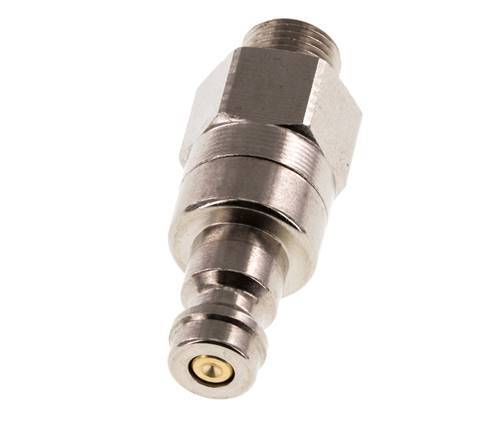 Nickel-plated Brass DN 5 Air Coupling Plug G 1/8 inch Male Double Shut-Off