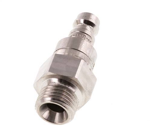 Stainless Steel 316L DN 5 Air Coupling Plug G 1/4 inch Male Double Shut-Off