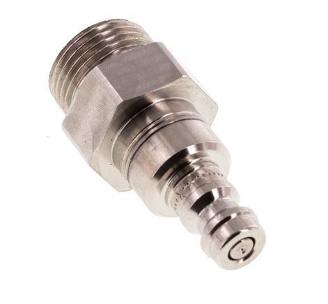 Stainless Steel 316L DN 5 Air Coupling Plug G 3/8 inch Male Double Shut-Off
