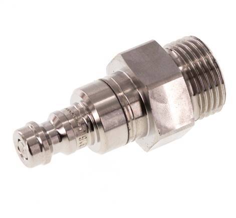 Stainless Steel 316L DN 5 Air Coupling Plug G 3/8 inch Male Double Shut-Off