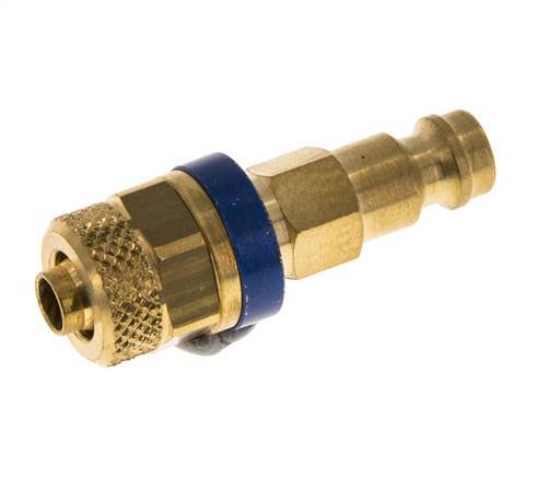 Brass DN 5 Blue Air Coupling Plug 6x8 mm Union Nut