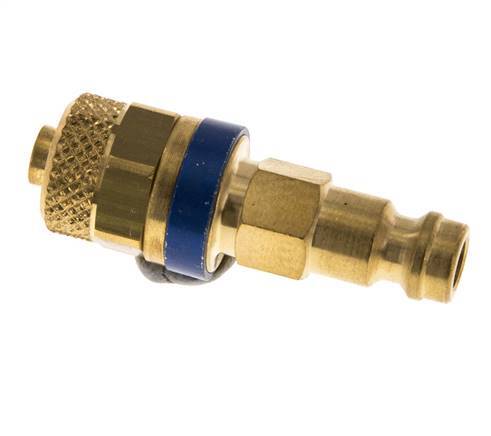 Brass DN 5 Blue Air Coupling Plug 6x8 mm Union Nut