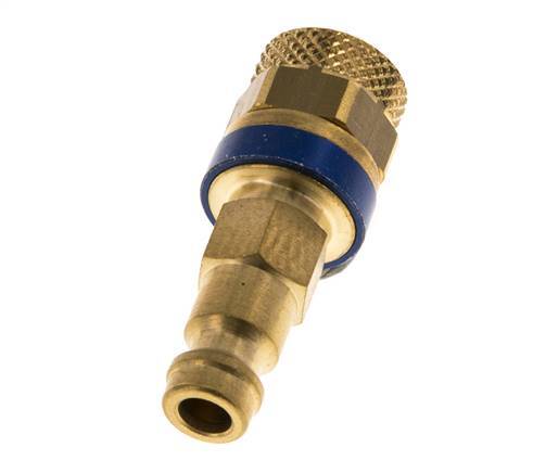 Brass DN 5 Blue Air Coupling Plug 6x8 mm Union Nut