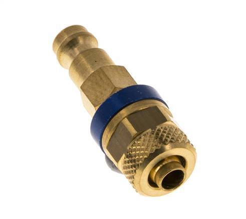 Brass DN 5 Blue Air Coupling Plug 6x8 mm Union Nut