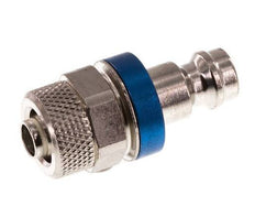 Nickel-plated Brass DN 5 Blue Air Coupling Plug 6x8 mm Union Nut