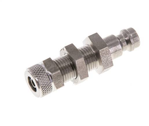 Stainless steel DN 5 Air Coupling Plug 4x6 mm Union Nut Bulkhead