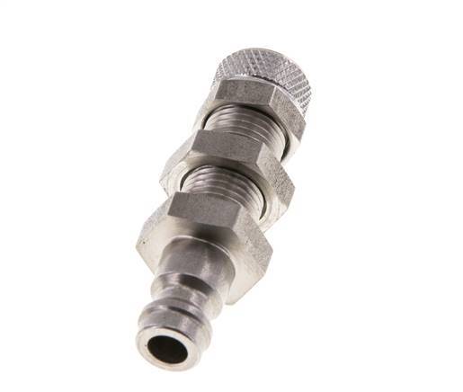Stainless steel DN 5 Air Coupling Plug 4x6 mm Union Nut Bulkhead