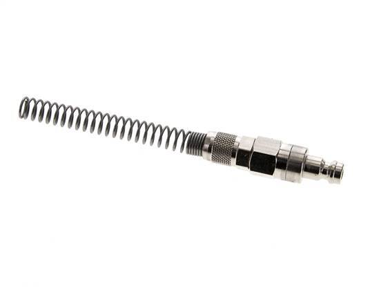 Nickel-plated Brass DN 5 Air Coupling Plug 4x6 mm Union Nut Bend-Protect Double Shut-Off