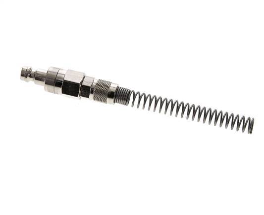 Nickel-plated Brass DN 5 Air Coupling Plug 4x6 mm Union Nut Bend-Protect Double Shut-Off