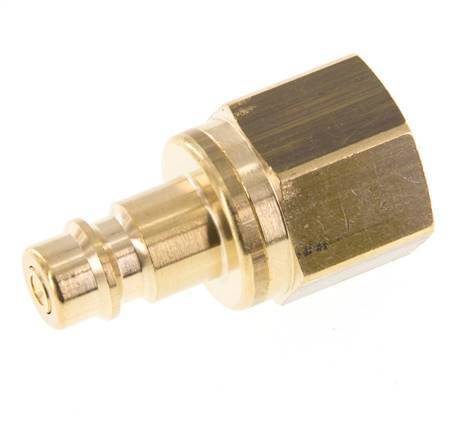 Brass DN 7.2 (Euro) Air Coupling Plug G 1/8 inch Female Double Shut-Off