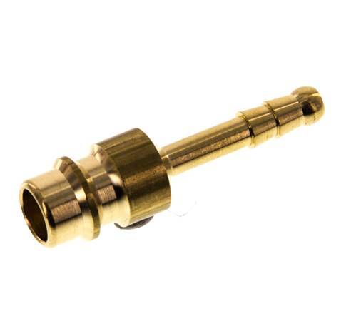 Brass DN 7.2 (Euro) Air Coupling Plug 4 mm Hose Pillar [5 Pieces]