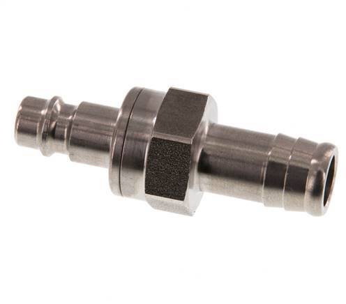 Stainless steel DN 7.2 (Euro) Air Coupling Plug 13 mm Hose Pillar Double Shut-Off