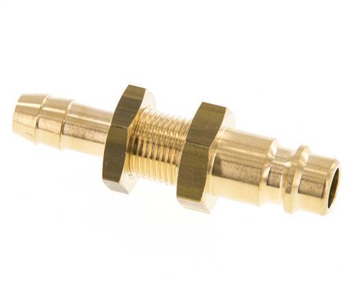 Brass DN 7.2 (Euro) Air Coupling Plug 8 mm Hose Pillar Bulkhead