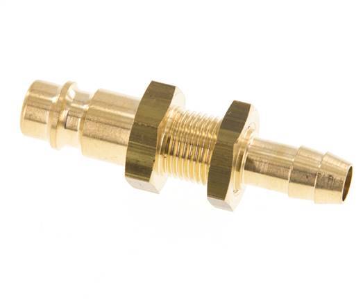 Brass DN 7.2 (Euro) Air Coupling Plug 8 mm Hose Pillar Bulkhead