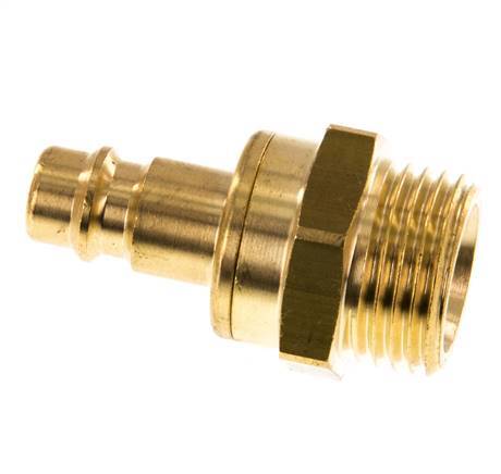 Brass DN 7.2 (Euro) Air Coupling Plug G 1/2 inch Male Double Shut-Off
