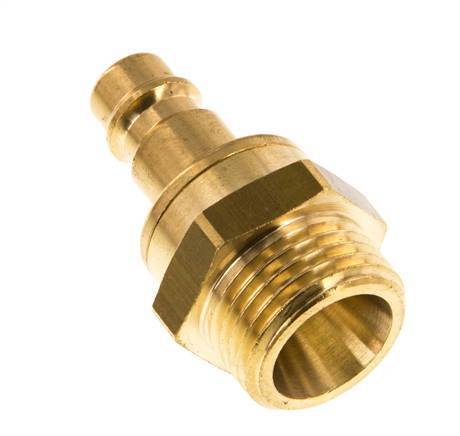 Brass DN 7.2 (Euro) Air Coupling Plug G 1/2 inch Male Double Shut-Off
