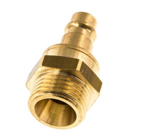 Brass DN 7.2 (Euro) Air Coupling Plug G 1/2 inch Male Double Shut-Off