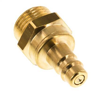 Brass DN 7.2 (Euro) Air Coupling Plug G 1/2 inch Male Double Shut-Off