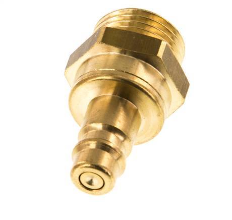 Brass DN 7.2 (Euro) Air Coupling Plug G 1/2 inch Male Double Shut-Off