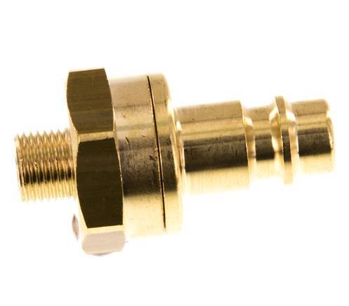 Brass DN 7.2 (Euro) Air Coupling Plug G 1/8 inch Male Double Shut-Off