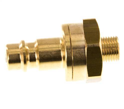 Brass DN 7.2 (Euro) Air Coupling Plug G 1/8 inch Male Double Shut-Off