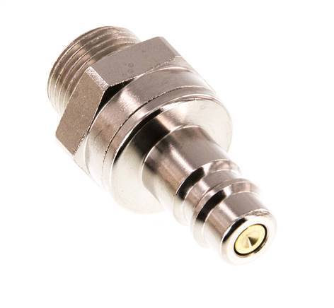 Nickel-plated Brass DN 7.2 (Euro) Air Coupling Plug G 3/8 inch Male Double Shut-Off